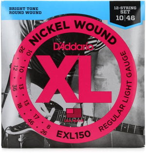 D'Addario XL Nickel Wound 12-String Electric, 10/46 Regular Light