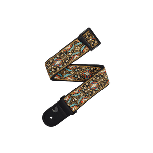D'Addario Eco Persian Guitar Strap - Black & Gold