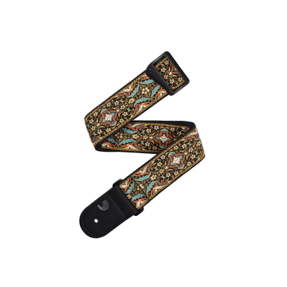 D'Addario Eco Persian Guitar Strap - Black & Gold