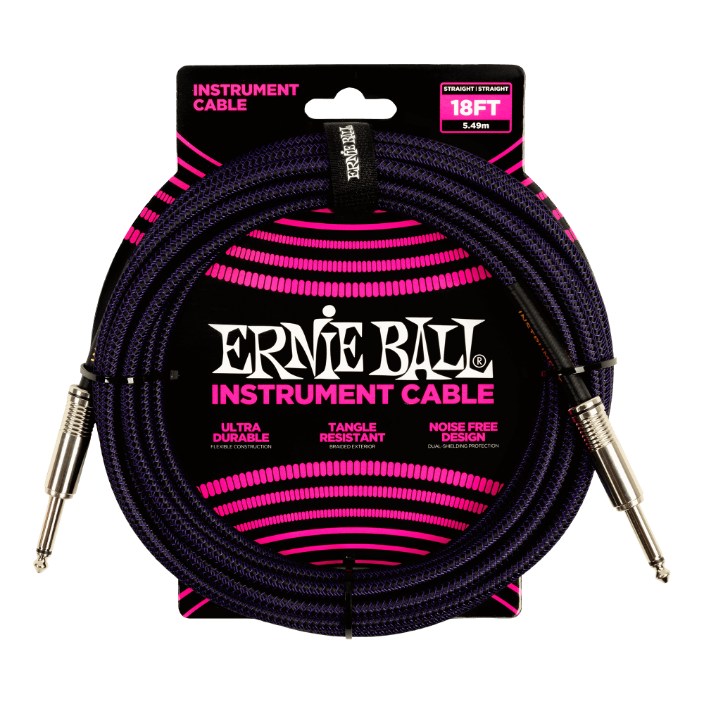 Ernie Ball 18' Braided Instrument Cable