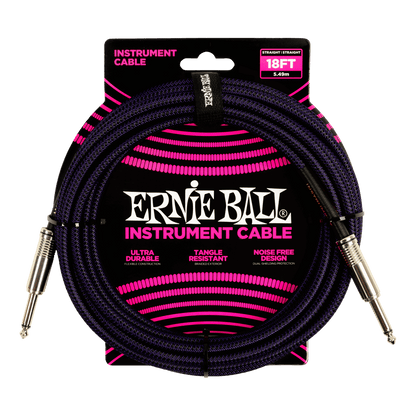 Ernie Ball 18' Braided Instrument Cable